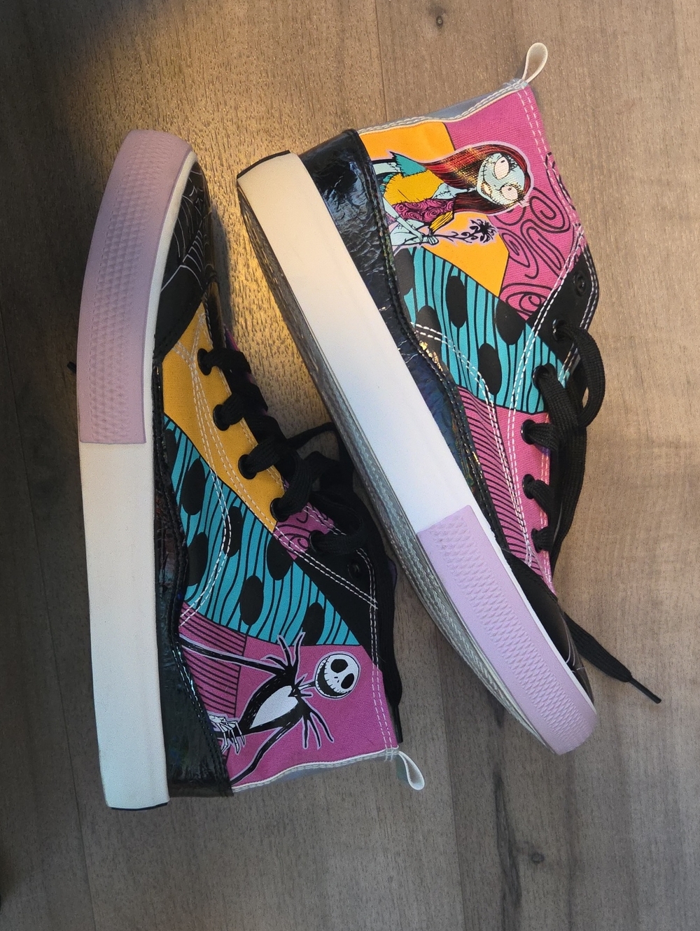 Nightmare Before Christmas Patchwork High-Top Sneakers, Women's Size 8